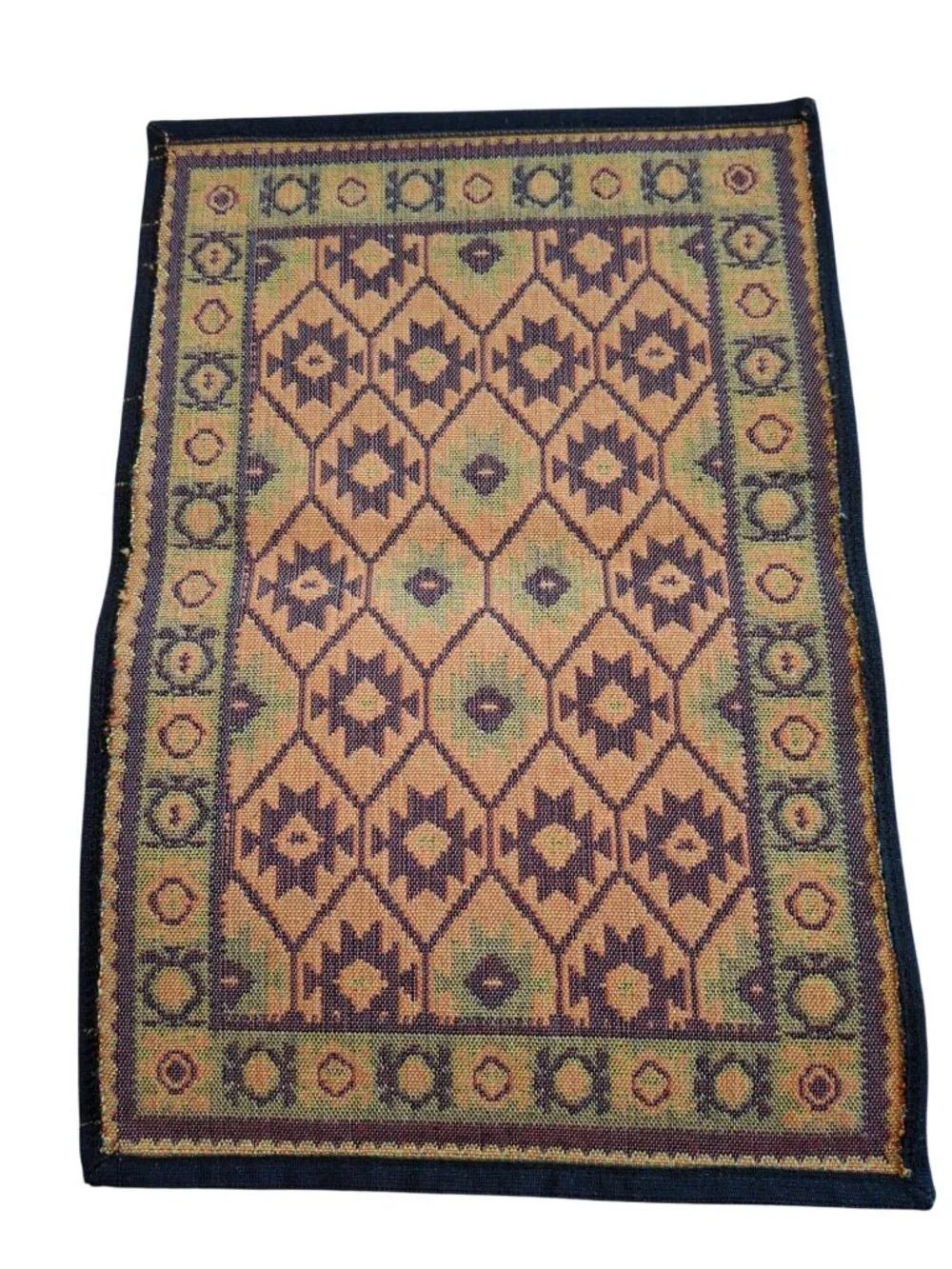 Vintage Southwestern Aztec Woven Tapestry Placemats Set of 5 Boho
